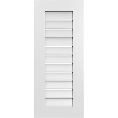 Ekena Millwork Vertical Surface Mount PVC Gable Vent: Functional, w/ 3-1/2"W x 1"P Standard Frame, 16"W x 38"H GVPVE16X3801SF